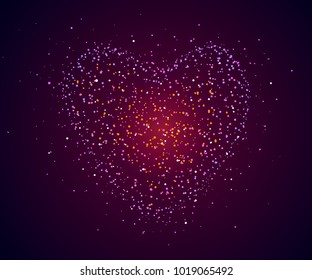 Salute and sparkles in heart form 