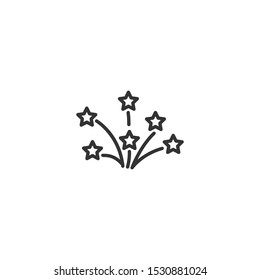 Salute star line icon in simple design on a white background