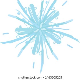 Salute star winter snowflake vector postcard New year blue
