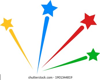 Salute stars icon with flat style. Isolated vector salute stars icon illustrations, simple style.