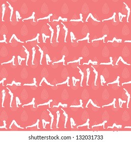 Salute to the Sun Yoga seamless pattern