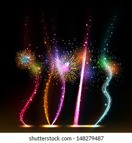 Salute- vector isolated on black background. 2013