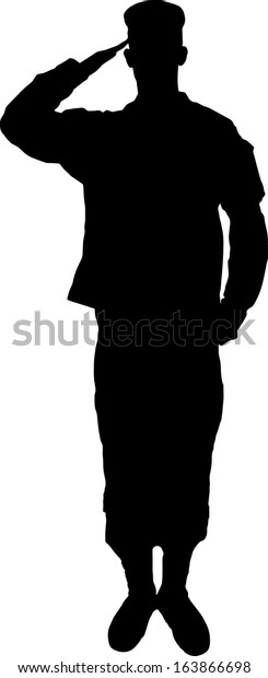 Saluting Army Soldiers Silhouette Vector Memorial Stock Vector (Royalty ...