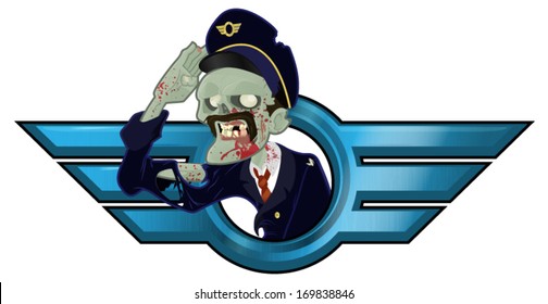 Saluting aviator zombie