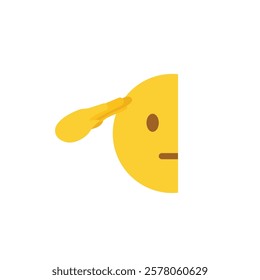 Saluting emoji face vector symbol sign icon yes sir