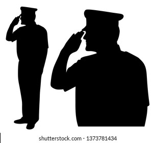 Saluting side view 