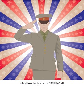 A saluting solider