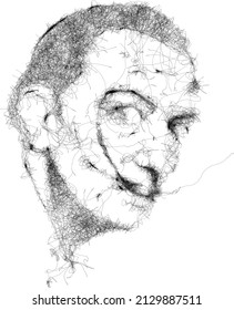 Salvador Dali. Portrait Drawing Illustration. January 10, 2022