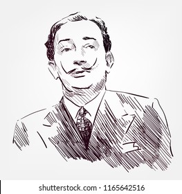 Salvador Dali Vector Sketch Portrait