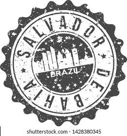 Salvador de Bahia Brazil City Skyline. Silhouette City. Design Vector. Famous Monuments.