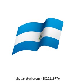 Salvador flag, vector illustration on a white background