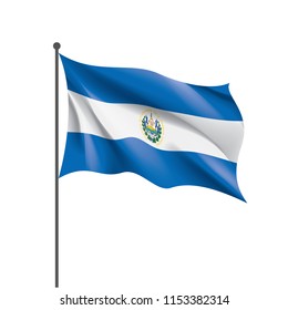 Salvador flag, vector illustration on a white background