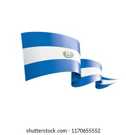 Salvador flag, vector illustration on a white background