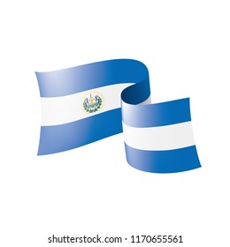 Salvador flag, vector illustration on a white background