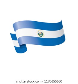 Salvador flag, vector illustration on a white background