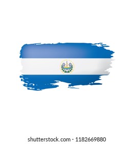 Salvador flag, vector illustration on a white background.