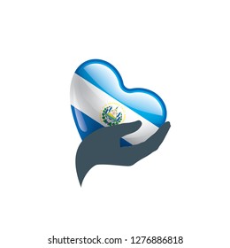 Salvador flag, vector illustration on a white background