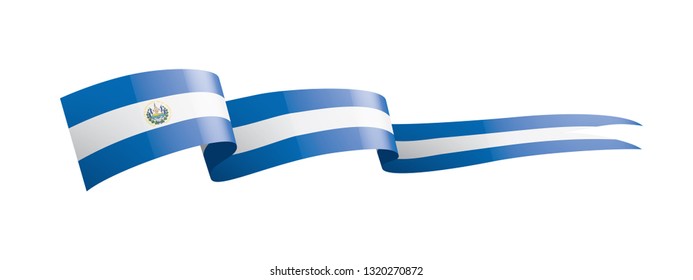 Salvador flag, vector illustration on a white background