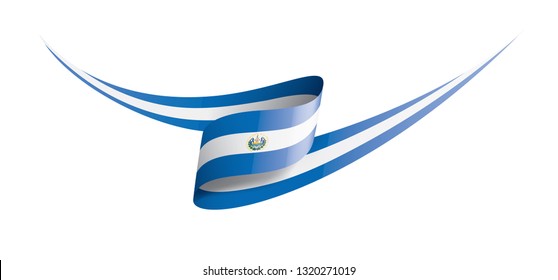 Salvador flag, vector illustration on a white background