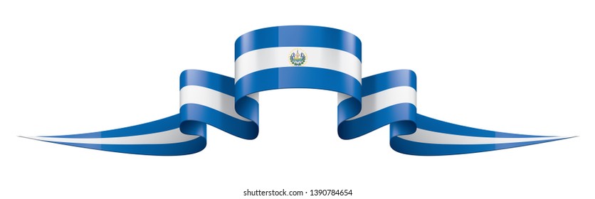 Salvador flag, vector illustration on a white background