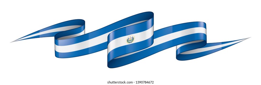 Salvador flag, vector illustration on a white background