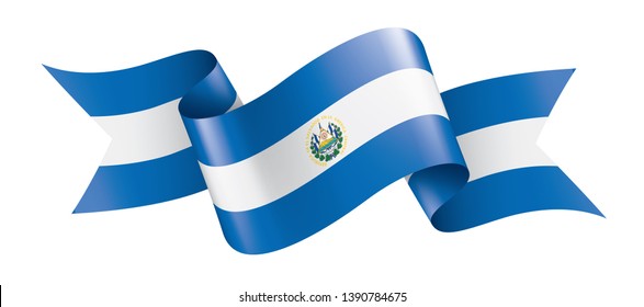 Salvador flag, vector illustration on a white background