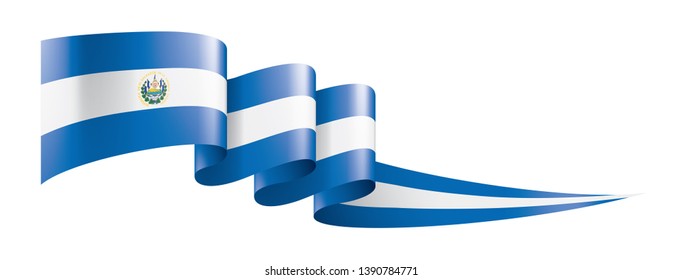 Salvador flag, vector illustration on a white background
