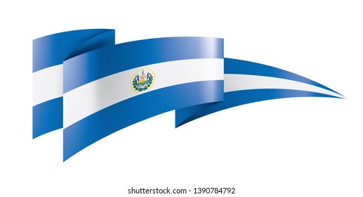 Salvador flag, vector illustration on a white background