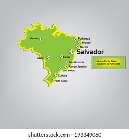 Salvador stadium location on map