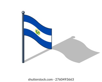 Salvadoran flag isometric vector illustration with shadow Salvadoran flag