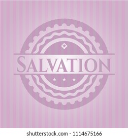 Salvation badge with pink background