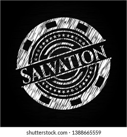 Salvation with chalkboard texture. Vector Illustration. Detailed.