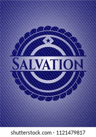 Salvation emblem with jean texture