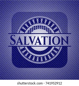 Salvation emblem with jean texture