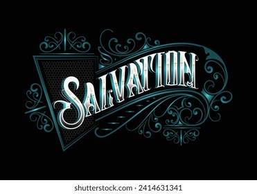 SALVATION lettering custom template design