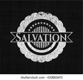 Salvation on chalkboard