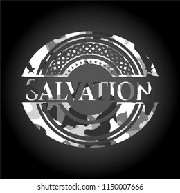 Salvation on grey camo pattern