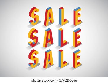 salw discount shop text isometric