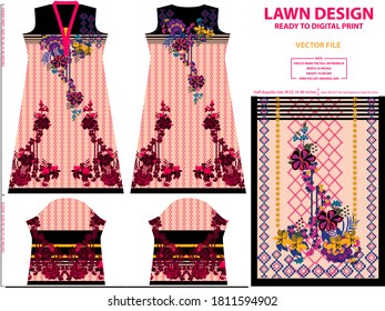 Salwar kameez artwork for digital print work.