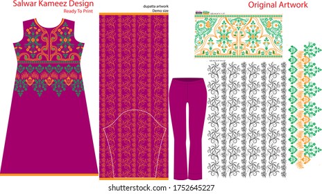 Salwar kameez artwork for ready to work