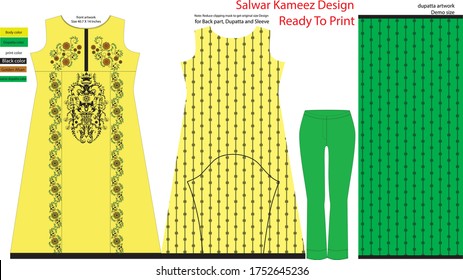 Salwar kameez artwork for ready to work