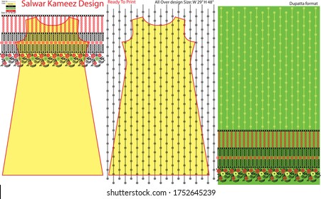 Salwar kameez artwork for ready to work