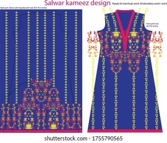 Salwar kameez Kunstwerk für bereit zur Arbeit