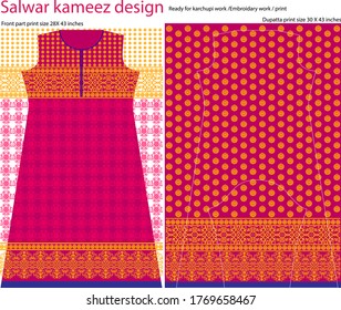 Salwar kameez artwork for ready to work