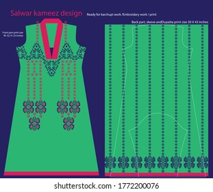 Salwar kameez artwork for ready to work