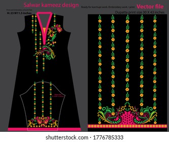 diseño de salwar kameez listo para trabajar