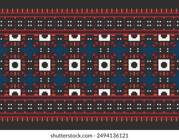 Salwar Pattern Seamless Australian aboriginal pattern Motif embroidery, Pixel Ikat embroidery vector Design for Print figure tribal ink on cloth patola sari