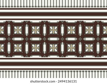 Motif de Salwar Motif harmonieux aborigène australien, broderie Pixel Ikat  Image vectorielle Conception pour imprimer motif de batik indonésien broderie de motifs natifs américains kurta mughal