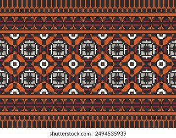 Patrón de Salwar Patrón aborigen australiano sin fisuras Bordado de motivos, Pixel Ikat bordado Vector Diseño para imprimir bordado de frontera antiguo egipto