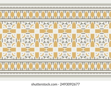 Salwar Pattern Seamless Native American, Motif embroidery, Pixel Ikat embroidery vector Design for Print indigenous art aboriginal art pattern floral kurti mughal border